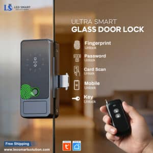 Ultra Smart Glass Door Lock with Remote Control